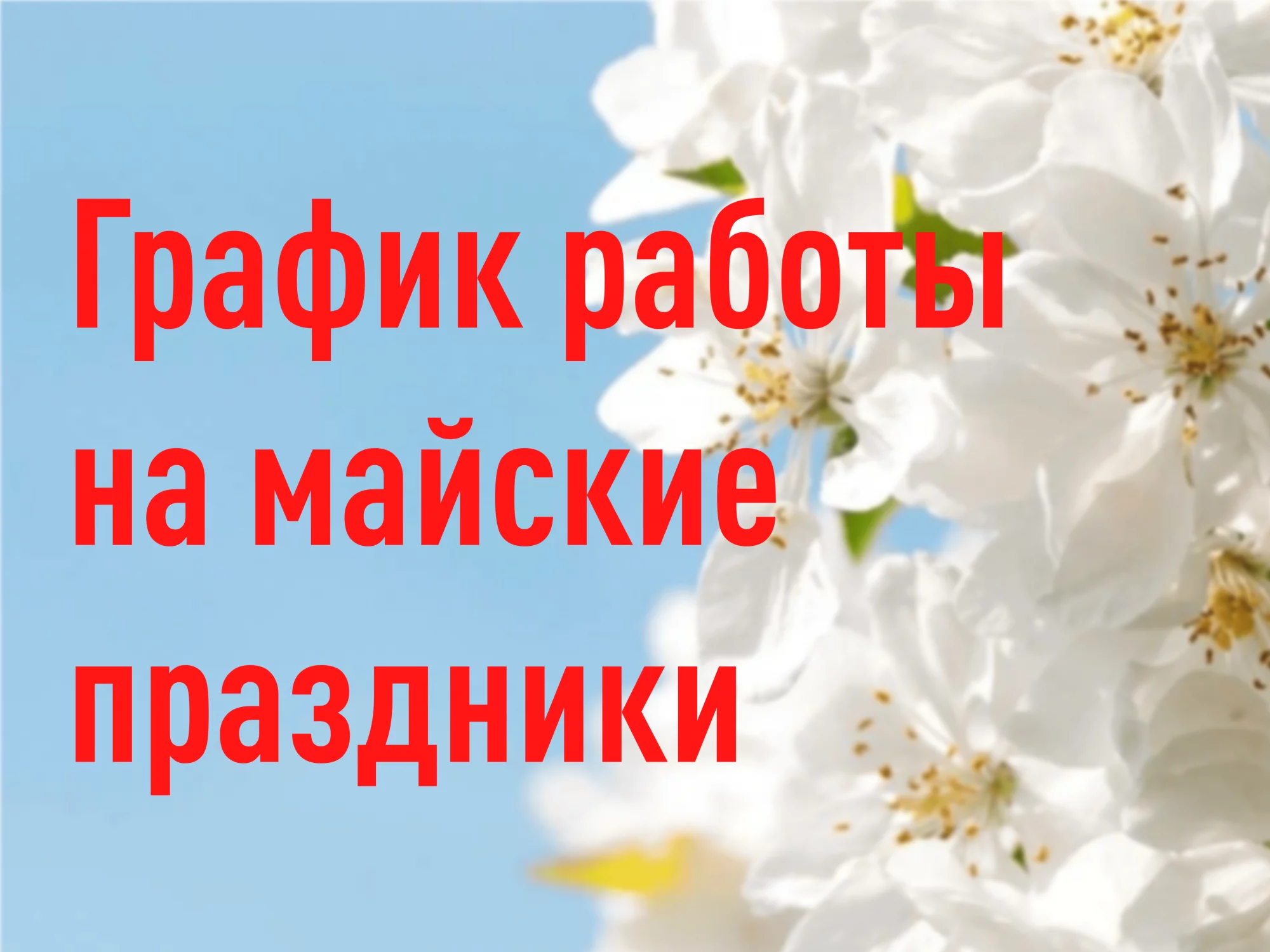 График работы на майские праздники